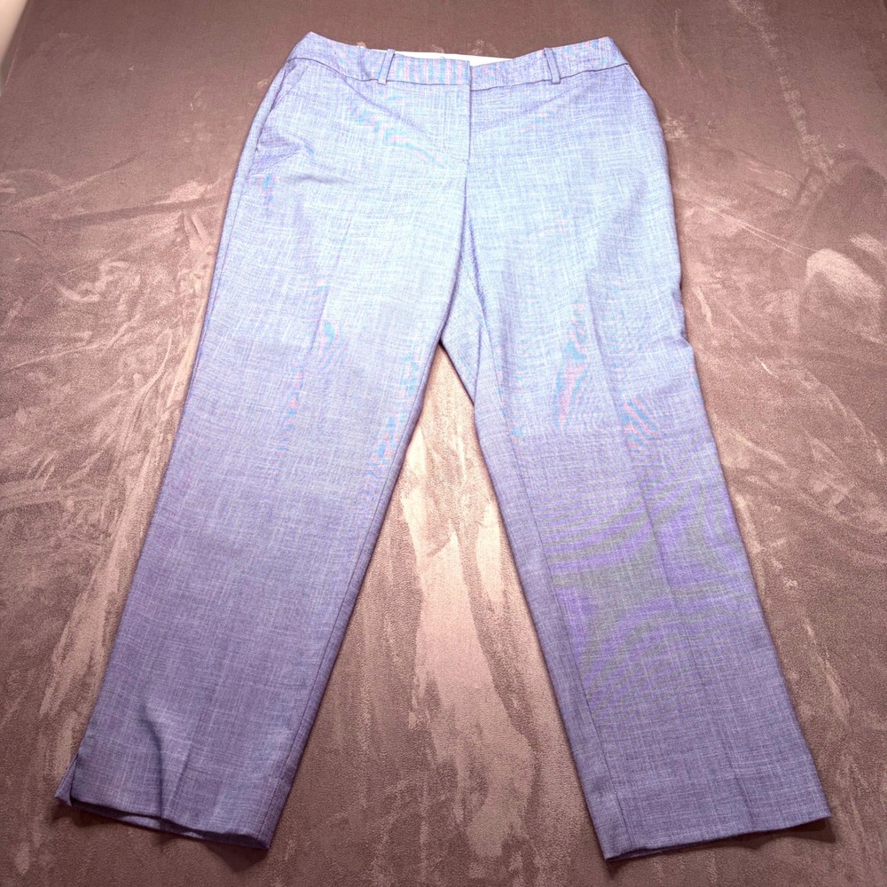 Talbots Hampshire Ankle Pants Womens 14 Blue High Waisted Straight Office Career